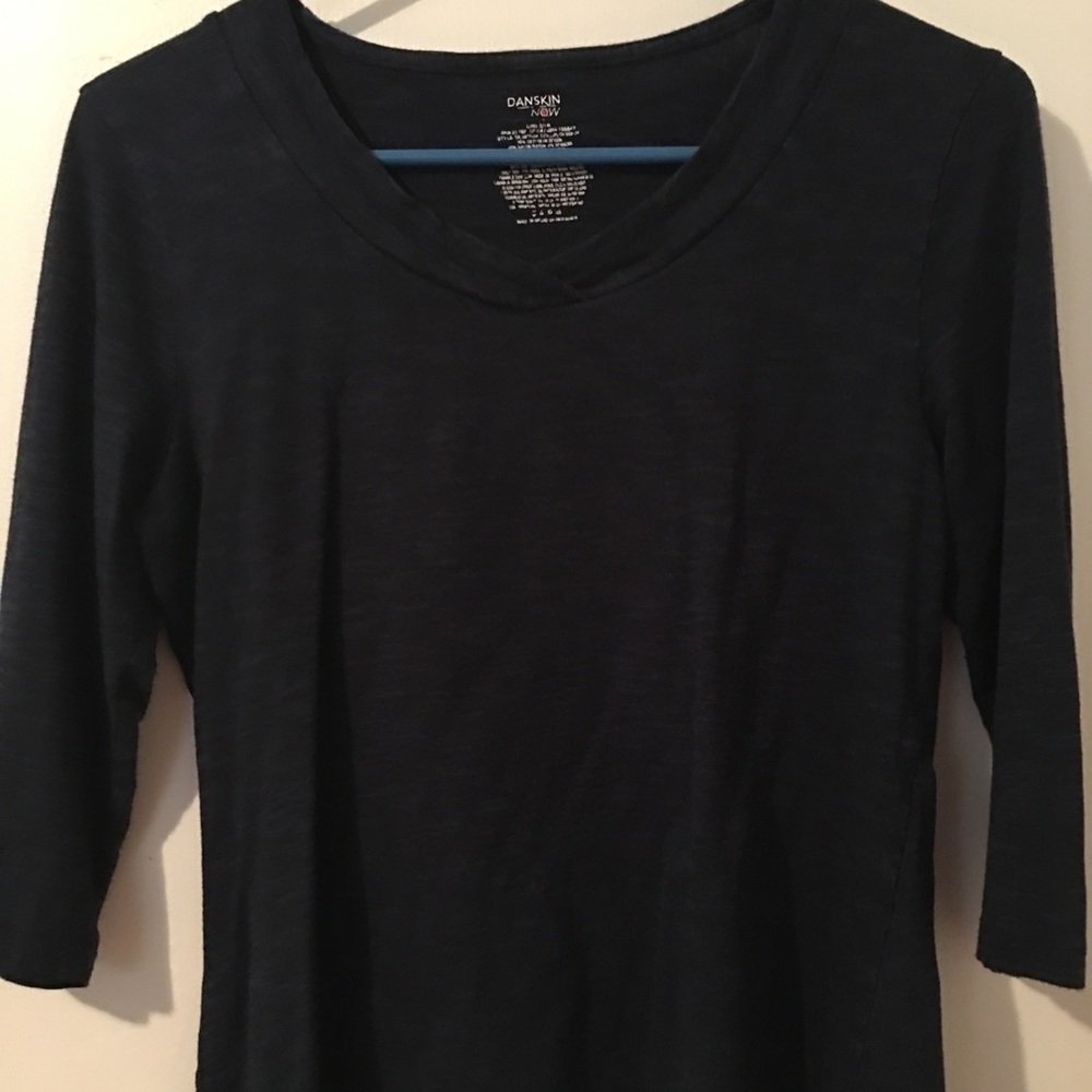 Dark blue elbow length sleeves shirt